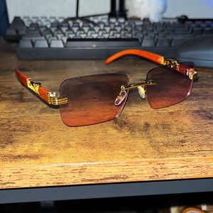 DARK PURPLE/PINK FRAMELESS SUNGLASSES